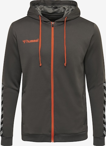 Hummel Athletic Zip-Up Hoodie in Grey: front