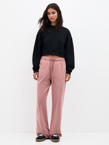 Pull&Bear Wide Leg Hose in Pink