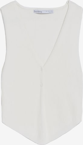 Bershka Strikkevest i beige: forside