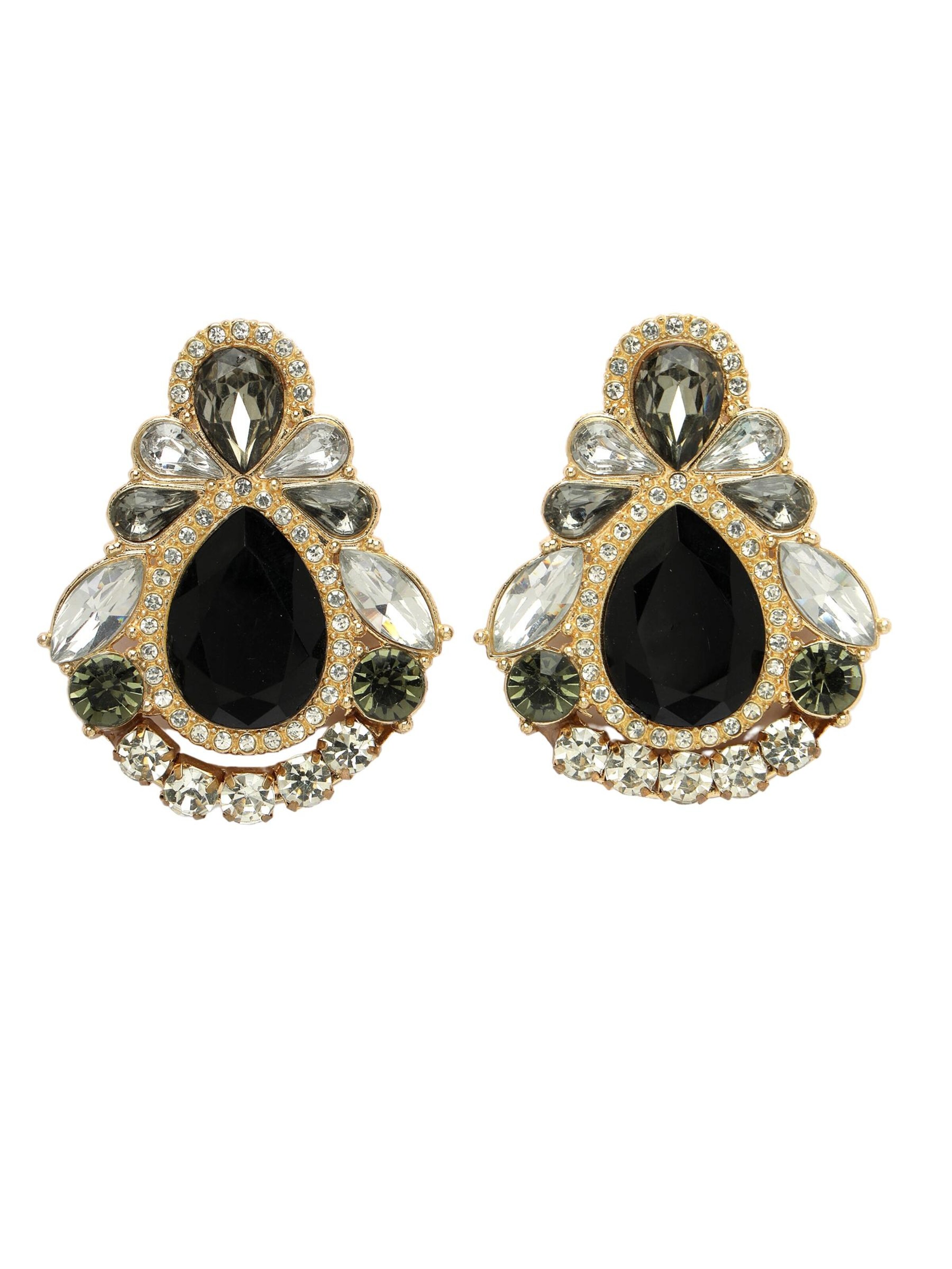 AVANT-GARDE PARIS Oorbellen 'Olgara' in Zwart: voorkant