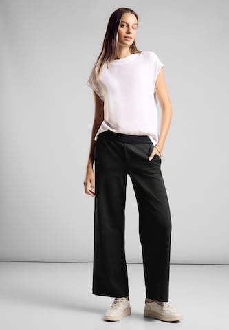 STREET ONE Wide Leg Hose in Schwarz