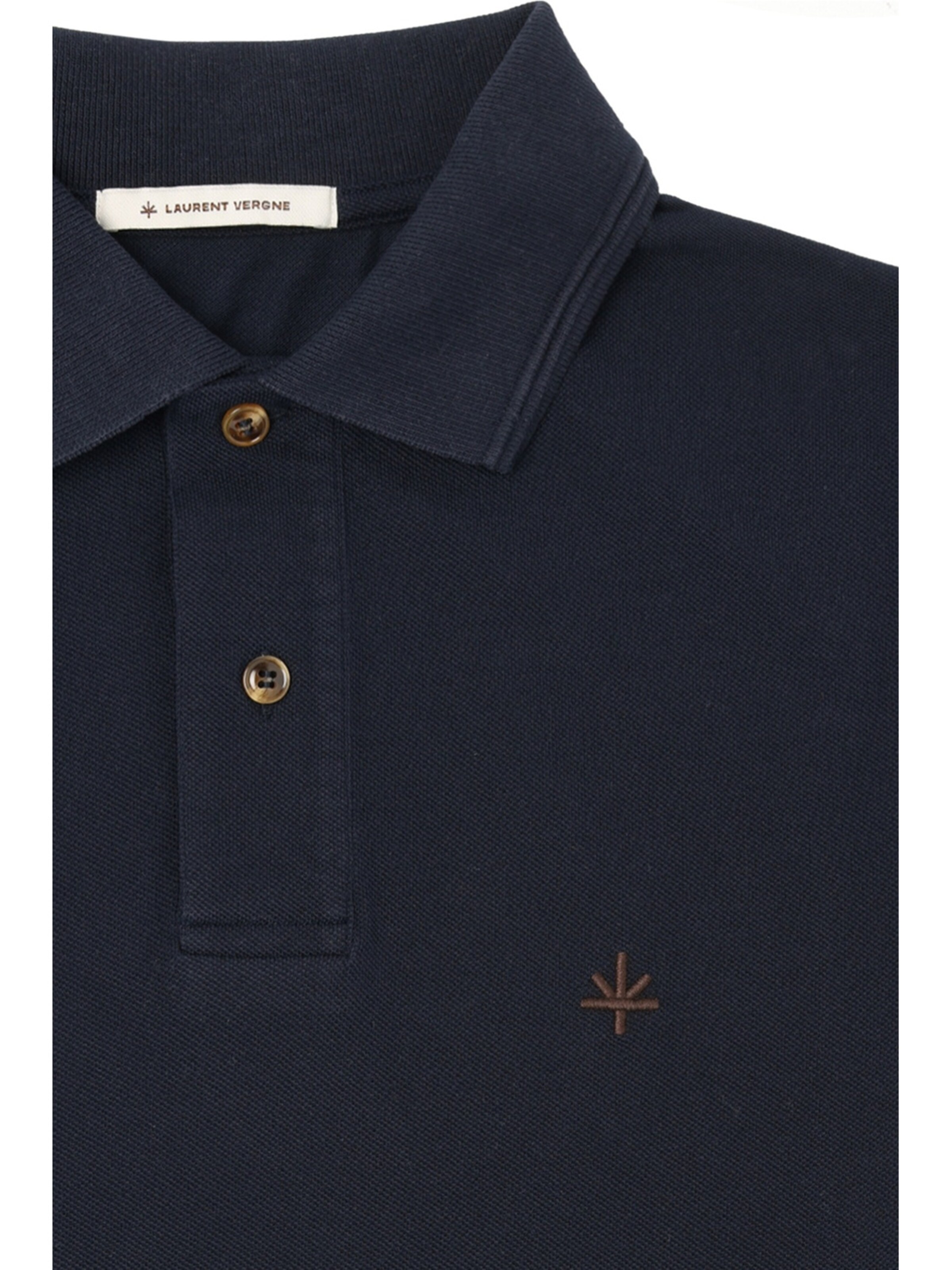 Laurent Vergne Shirt 'Hugo Cotton Pique Polo in Navy Blue' in Blue