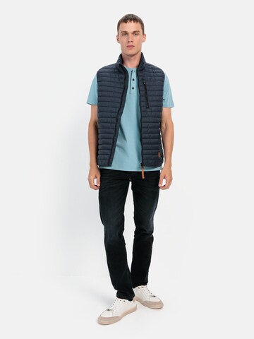 CAMEL ACTIVE Kurzarm Henley in Blau