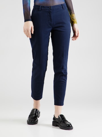 Sisley Slim fit Trousers with creases in Blue: front