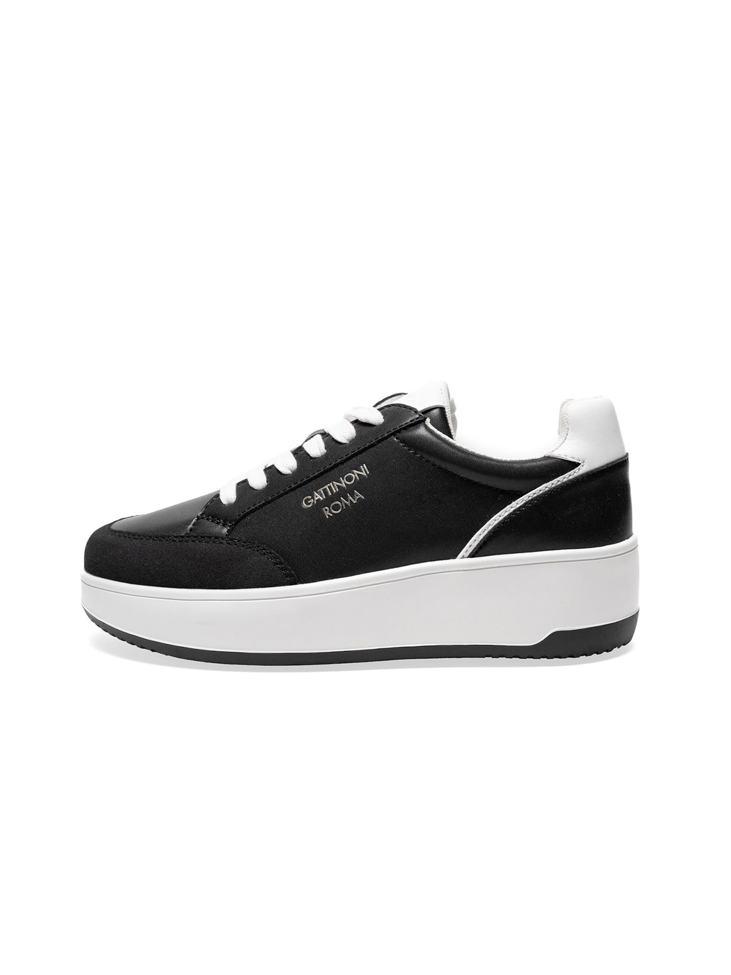 Gattinoni Platform trainers in Black: front