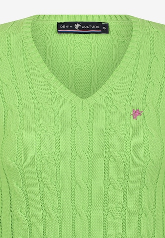 DENIM CULTURE Пуловер 'Holly' в зелено