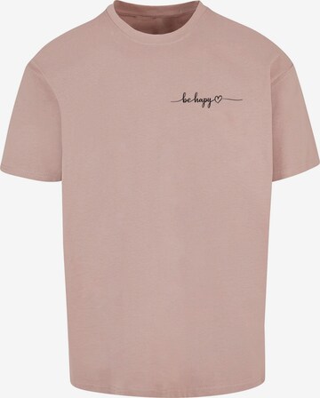 Merchcode Shirt 'Be Happy' in Roze: voorkant
