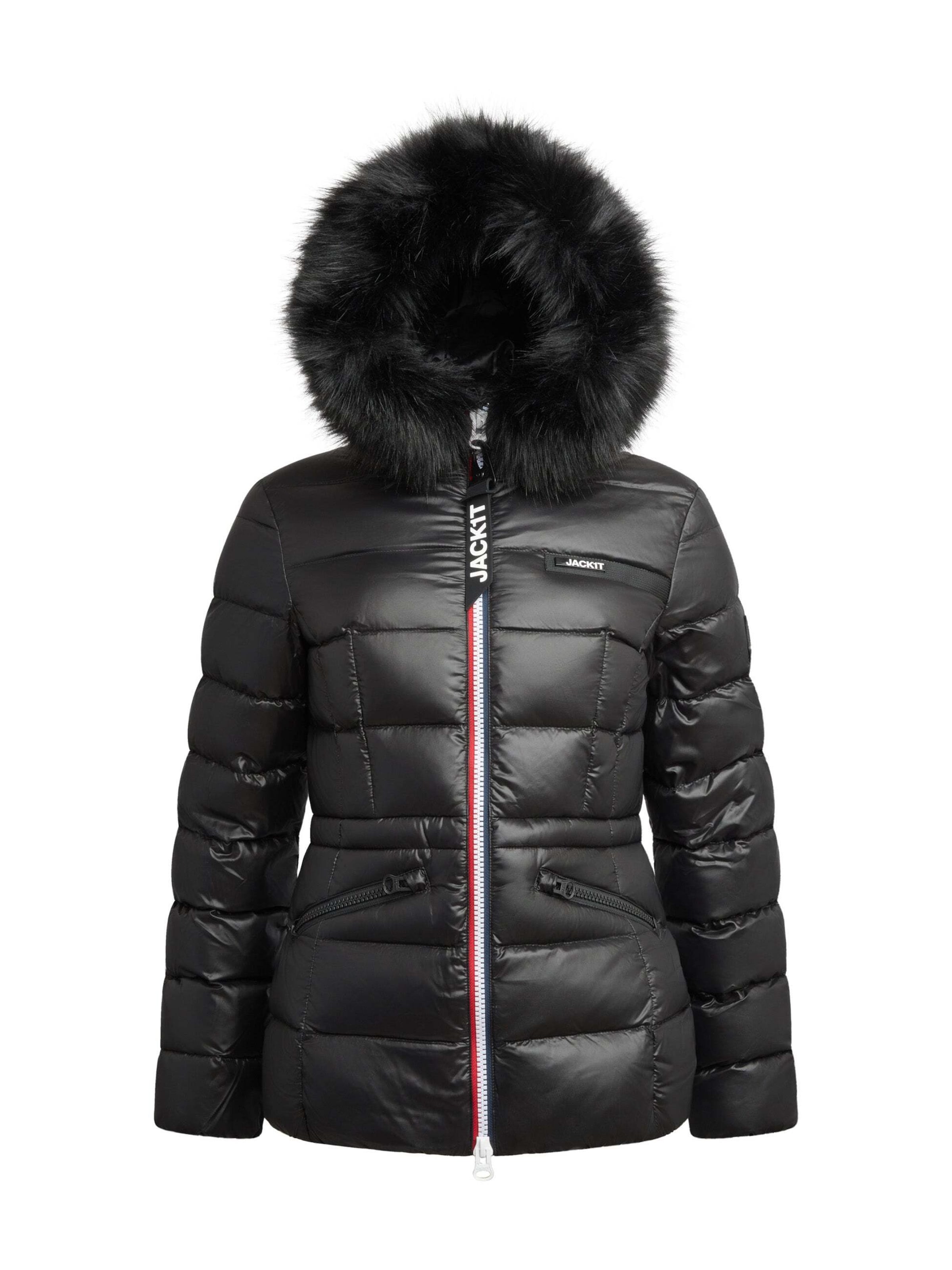 Veste outdoor ' R4D Tricolore Puffer Racer Lux mit Fell ' JACK1T en noir : devant