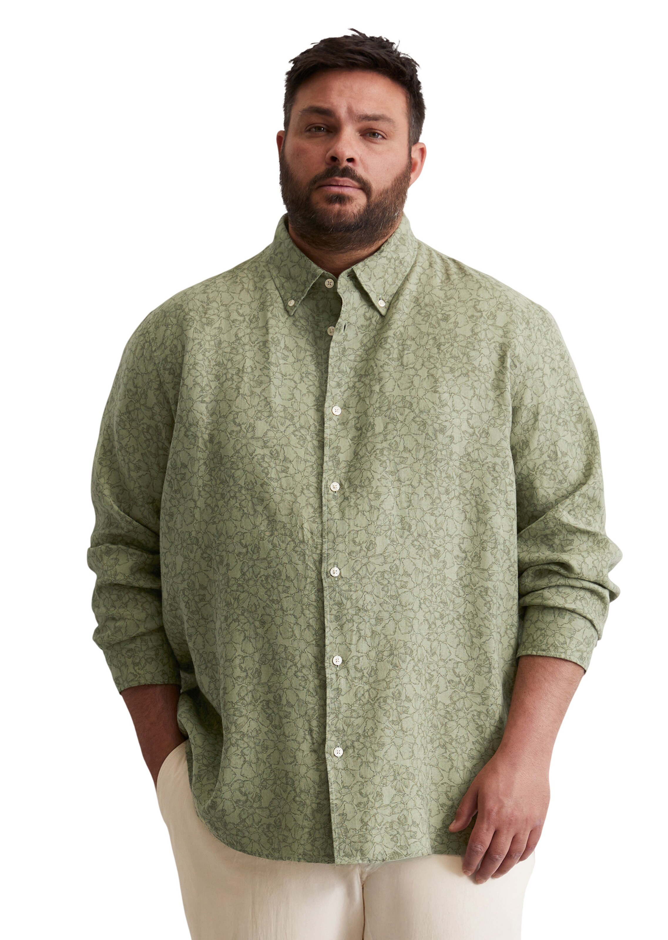 Marc O'Polo Regular fit Button Up Shirt in Green: front