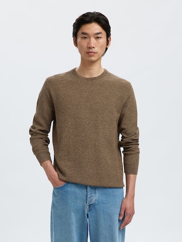 SELECTED Trui 'SLHROSS' in Bruin: voorkant