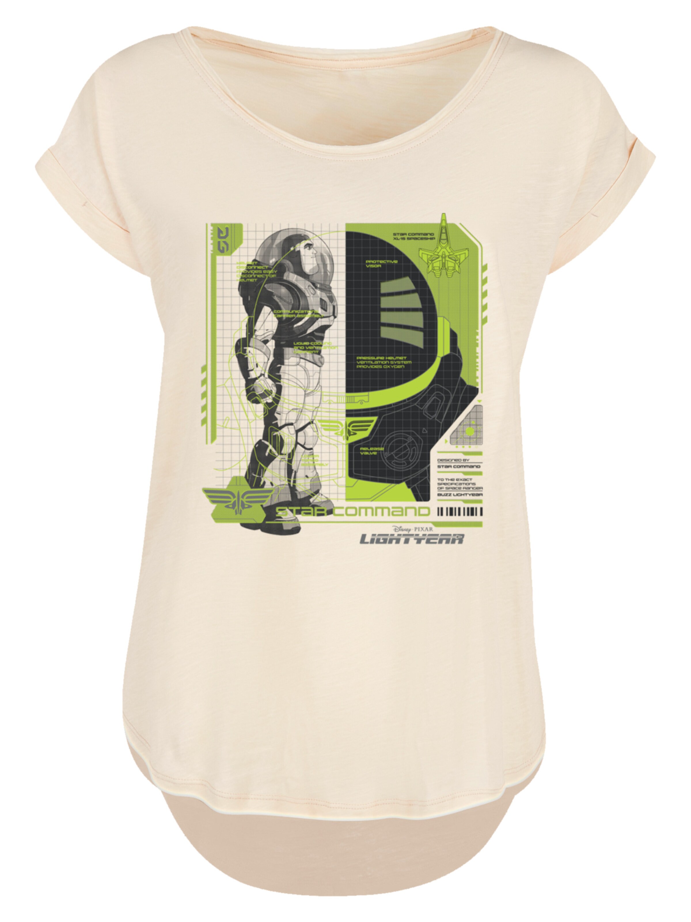 T-shirt 'Buzz Lightyear Buzz Tech Panel' F4NT4STIC en beige : devant