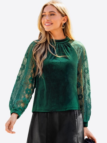 Cupshe - Blusa 'Long Sleeve' em verde: frente