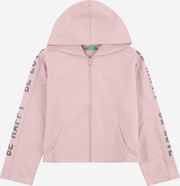 Giacca di felpa di UNITED COLORS OF BENETTON in rosa: frontale