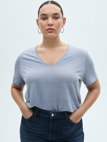 Tricou 'LINITO' de la MANGO pe albastru: față