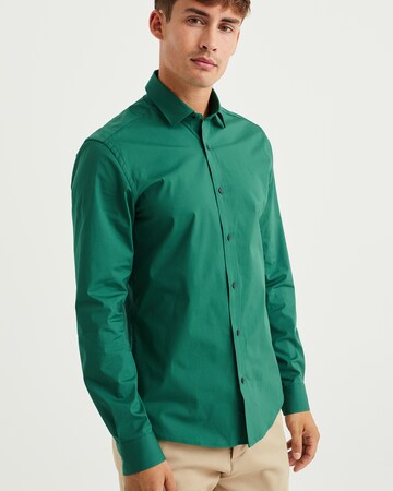 WE Fashion - Ajuste estrecho Camisa en verde