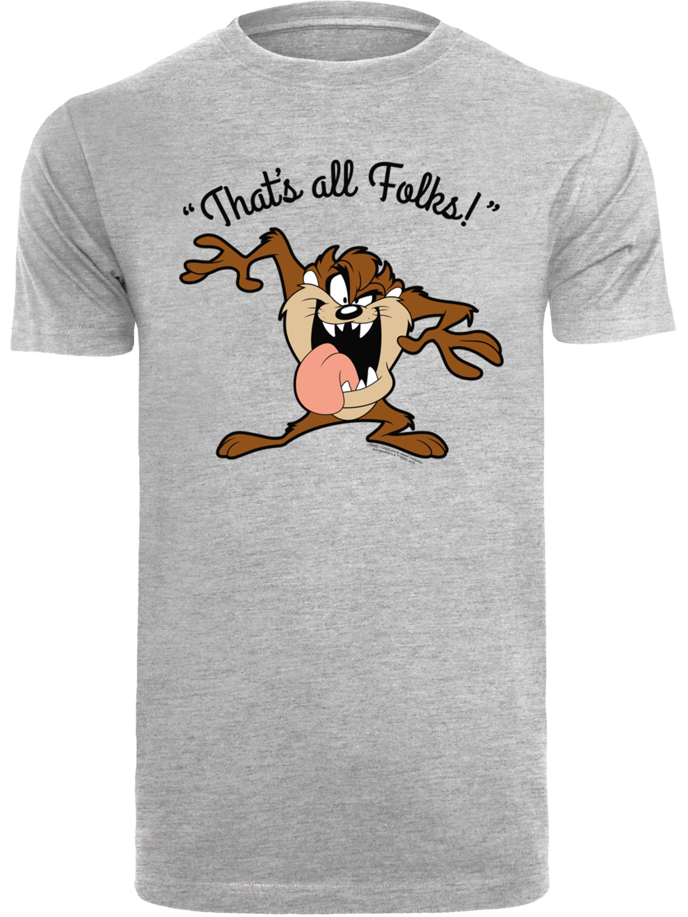 Maglietta 'Looney Tunes Taz That's All Folks' di F4NT4STIC in grigio: frontale