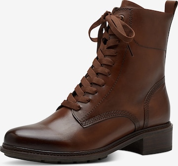 TAMARIS Lace-Up Ankle Boots in Brown: front