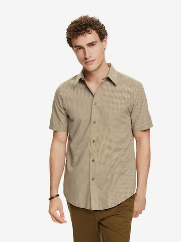 ESPRIT Regular fit Button Up Shirt in Brown: front