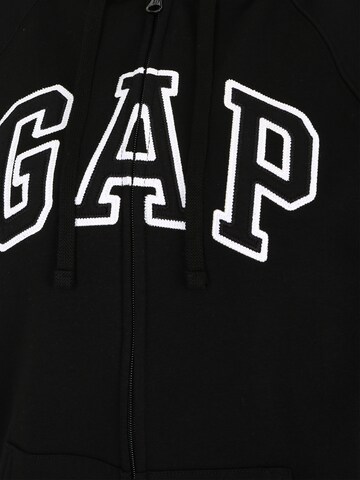 Gap Tall Zip-Up Hoodie 'HERITAGE' in Black