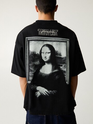 T-Shirt 'MONA LISA' Pull&Bear en noir : devant