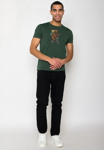 GREENBOMB Shirt 'Animal Bear Bike' in Groen