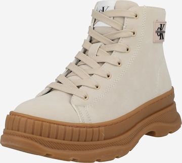 Bottes Calvin Klein Jeans en beige : devant