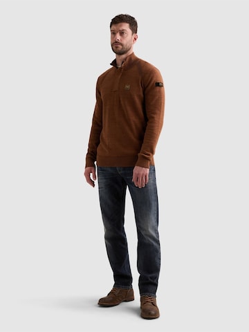 Pull-over 'Pullover with half-zip and raglan sleeves' PME Legend en marron