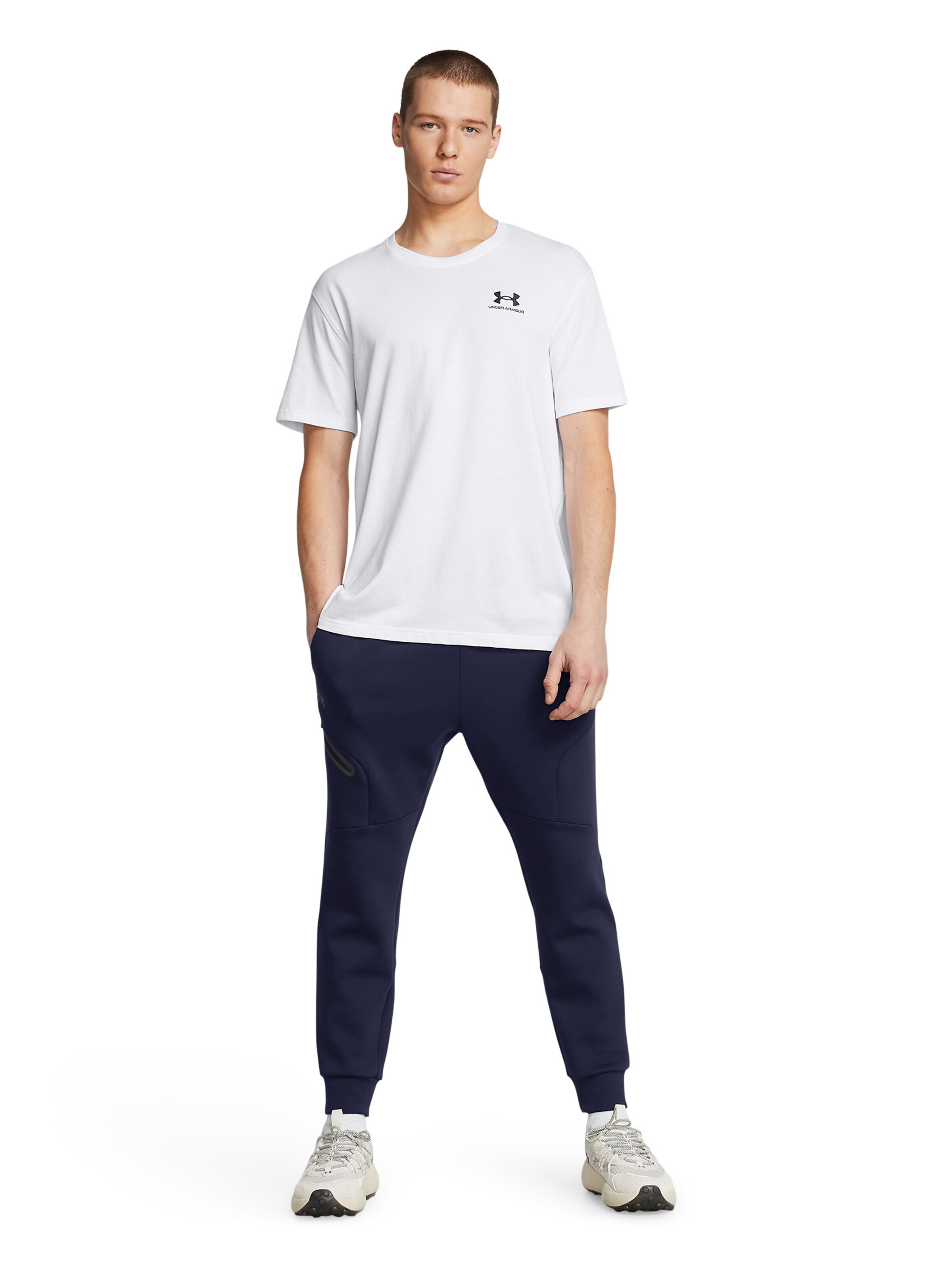 UNDER ARMOUR Tapered Sports trousers 'Unstoppable ' in Blue