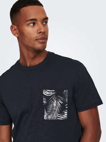 T-Shirt 'Perry' Only & Sons en bleu