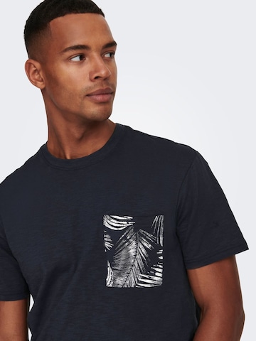 Only & Sons T-Shirt 'Perry' in Blau