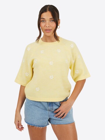 Pull-over BRAVE SOUL en jaune : devant