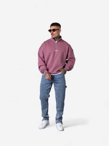 Felpa ' Discreet Oversized Halfzip ' di ESTEEM in rosa