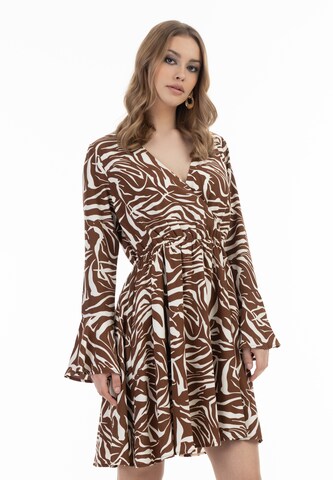 faina Dress in Brown: front