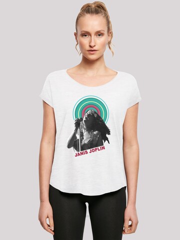 F4NT4STIC Shirt 'Janis Joplin' in Wit: voorkant