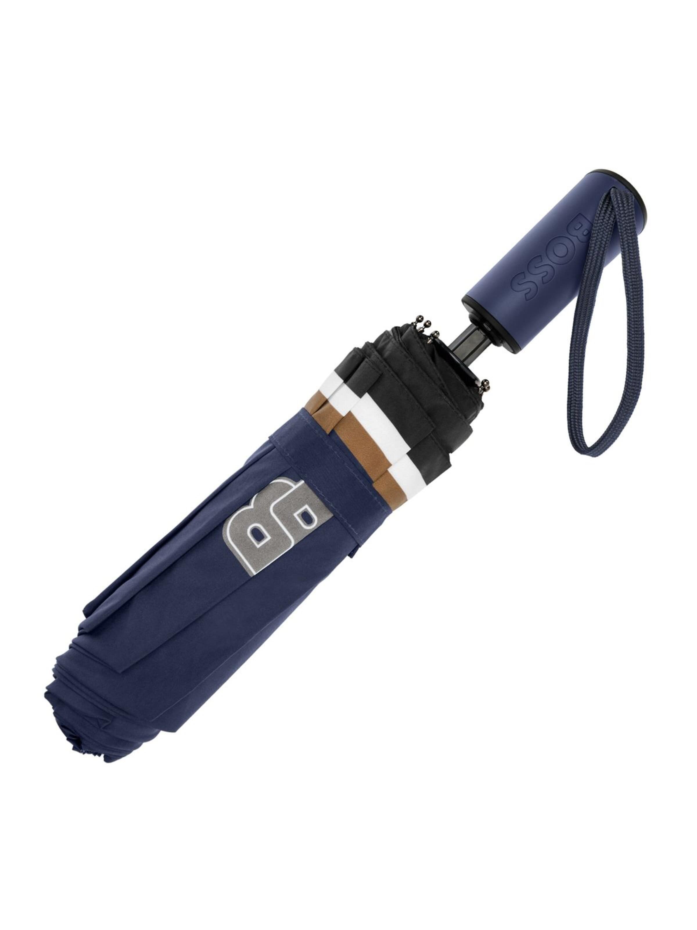 BOSS Paraplu 'Pocket umbrella Varsity' in Blauw