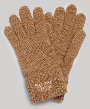 Superdry Full Finger Gloves in Brown