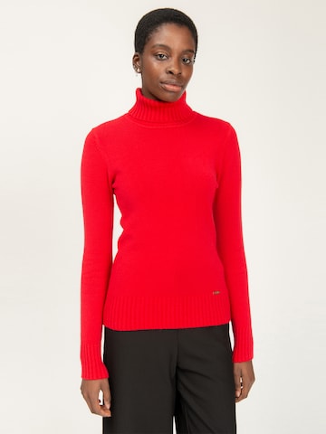 Influencer Pullover in Rot: Vorderseite