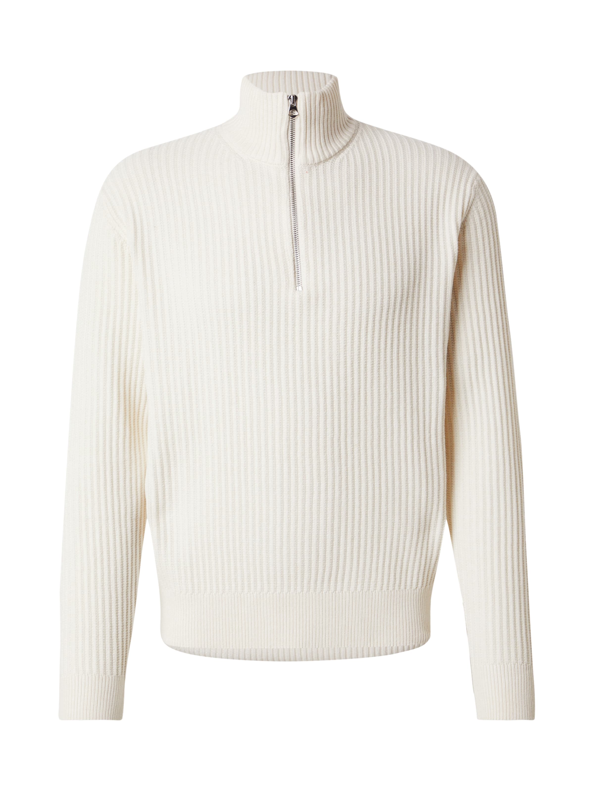 JACK & JONES Sveter 'JCOGRID' - Béžová: predná strana