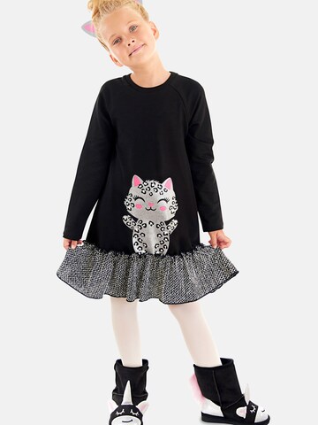 Denokids Dress 'Silver Leopard' in Black: front