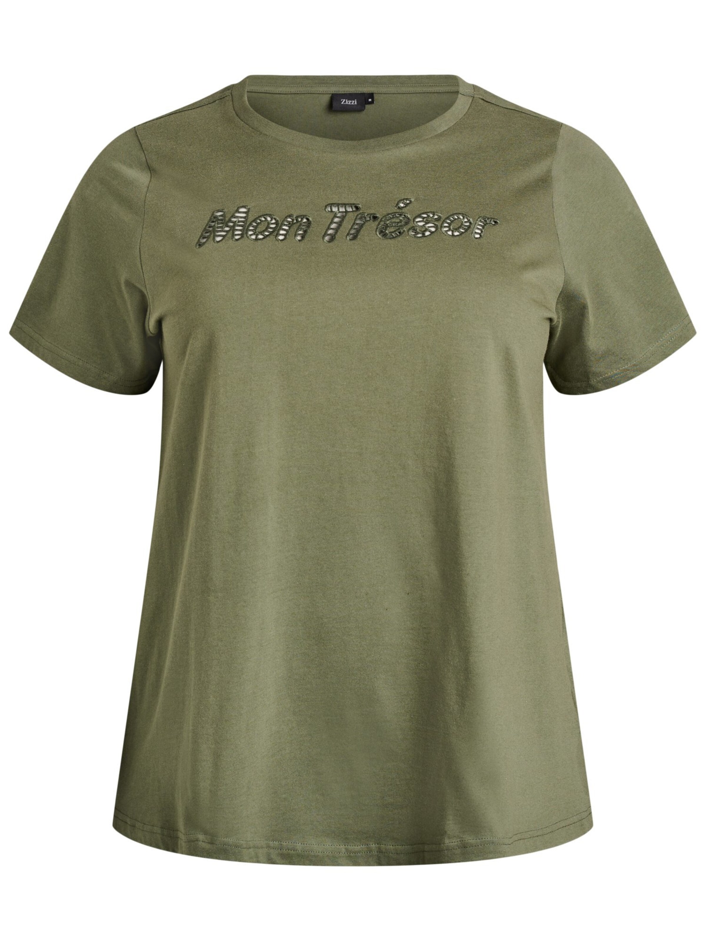 Zizzi T-shirt 'MALLI' in Grün: Vorderseite