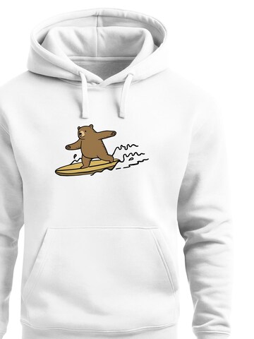 Neverless Sweatshirt 'Surfing Bear'‌‌‌‌‌ in Weiß