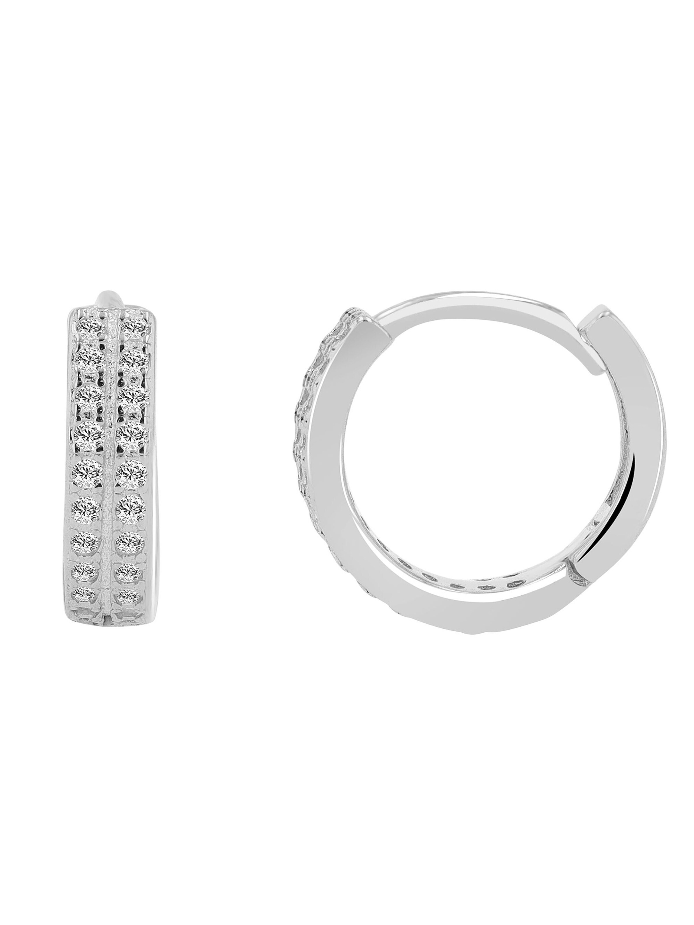 Akzent Earrings '"Ylva" aus 925 Sterlingsilber, rhodiniert, langlebig' in Silver