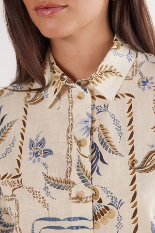INTIMISSIMI Pajama Shirt 'ITALIAN RIVIERA' in Beige