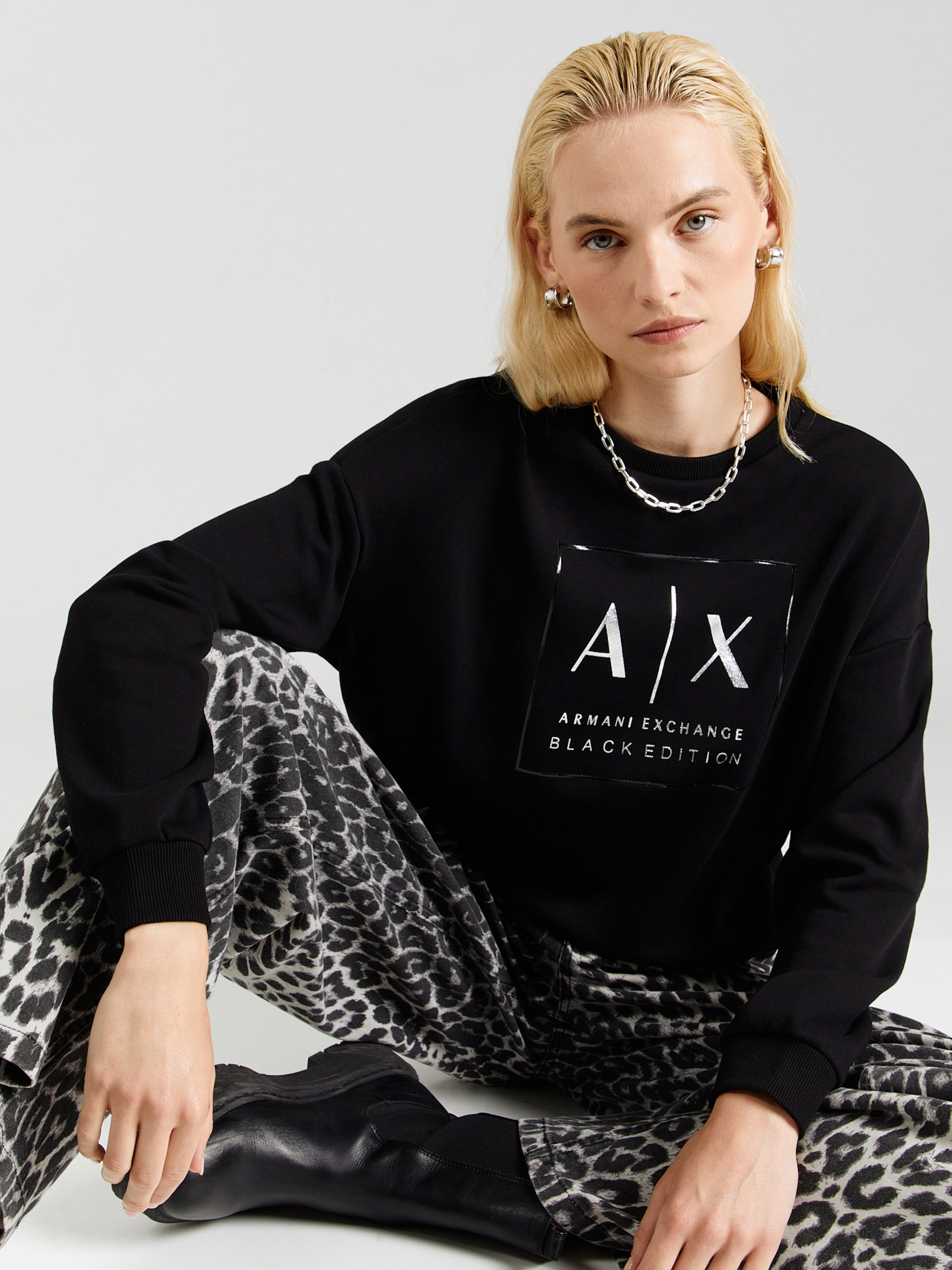 ARMANI EXCHANGE Sweatshirt in Black ABOUT YOU