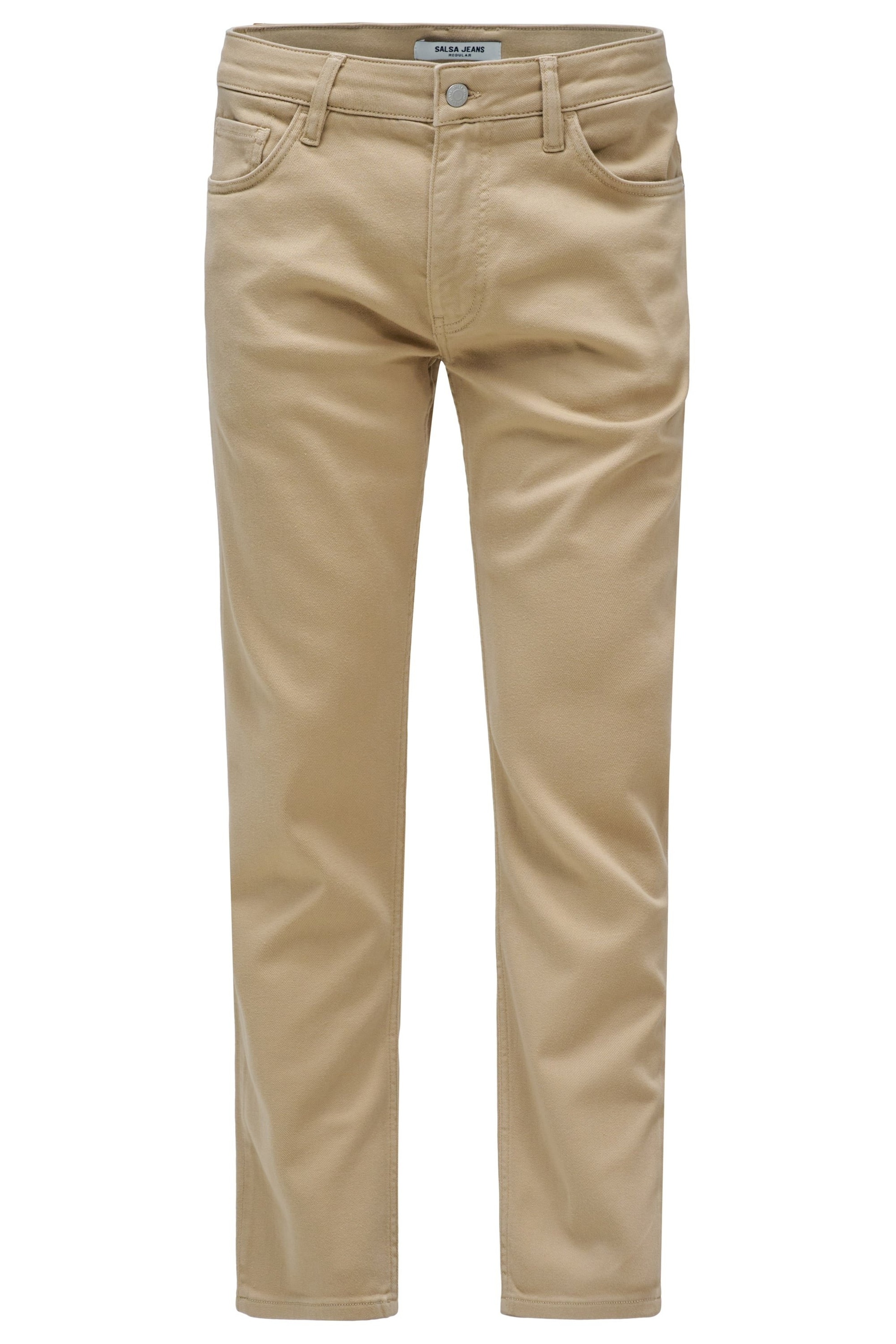 Regular Pantalon chino Salsa Jeans en beige : devant