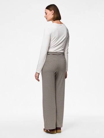 PIECES Loose fit Trousers 'PCLaya' in Brown