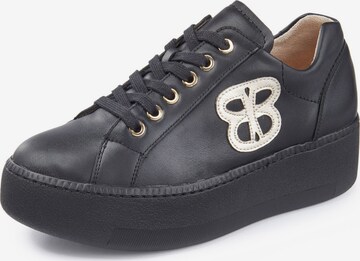 BASLER BY WALDLÄUFER Sneakers 'Leather' in Black: front