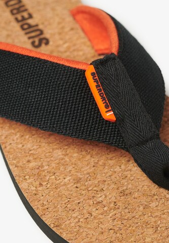 Superdry T-Bar Sandals in Black