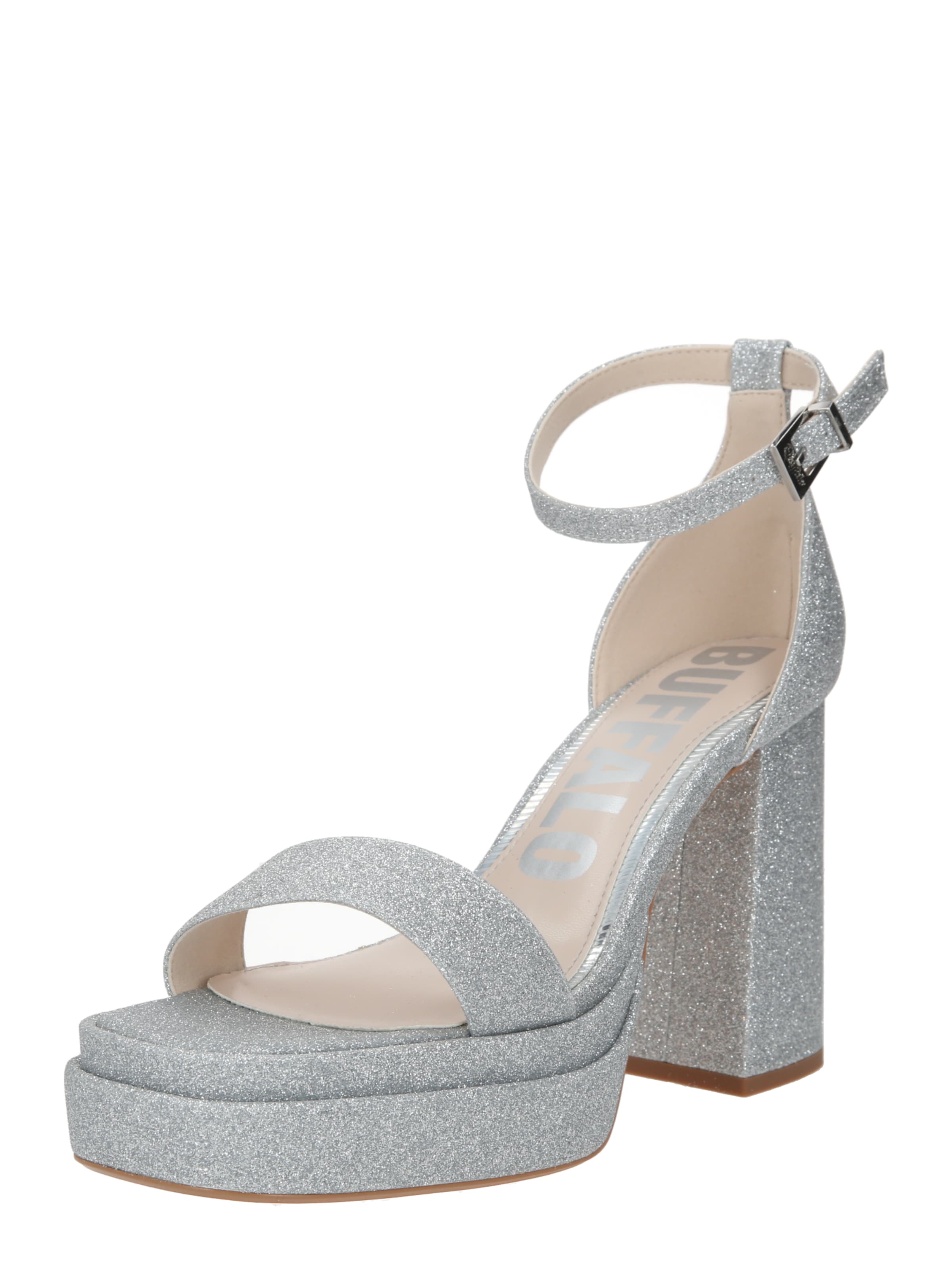 BUFFALO Páskové sandály 'May Neat' – stříbrná: přední strana