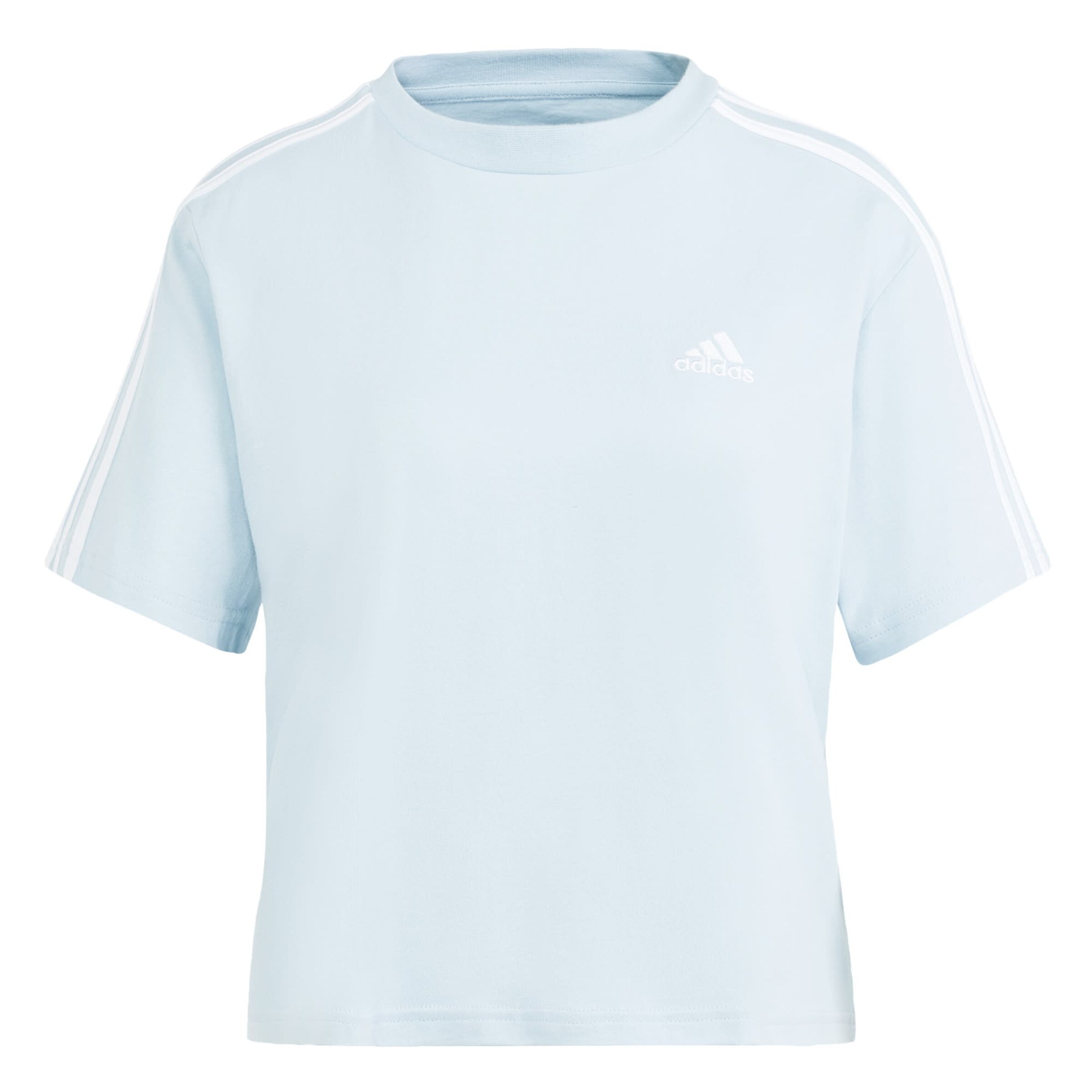 ADIDAS SPORTSWEAR Функционална тениска 'Essentials 3-Stripes' в синьо: отпред